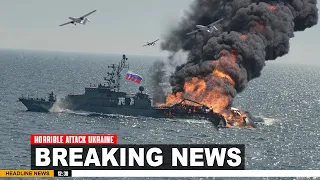 Unbelievable! Bayraktar TB2 Drones Obliterate Russian Landing Craft in Epic Snake Island Attack!