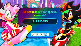 HOW TO GET ALL RIDERS CHARACTER CODES IN SONIC SPEED SIMULATOR (ROBLOX)