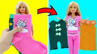 DIY BARBIE HACKS AND CRAFTS: Making Easy Clothes for Barbies Doll From Old Socks