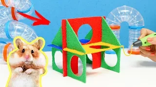 НОВЫЙ ДОМ ДЛЯ ХОМЯКА 🐹 | РИСУЮ ИГРОВУЮ ПЛОЩАДКУ 3D РУЧКОЙ | БОЛЬШОЙ ДОМ ДЛЯ ХОМЯКА DIY