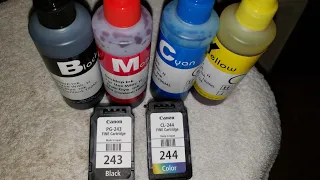 How to fill ink in your printer Canon 243 & 244