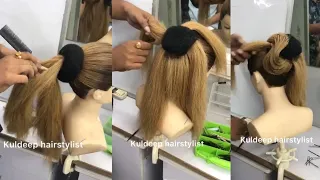 Spreading high bun hairstyle tutorial for beginners by kuldeep hairstylist