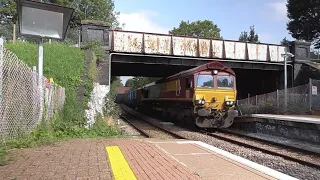 66040 on Northolt to Severnside Loaded waste train, passing Drayton green, 03 September 2021.