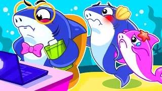 Busy Busy Daddy Shark 🦈💼 When Dad's Away Song 😭 || Kids Songs by VocaVoca Friends 🥑