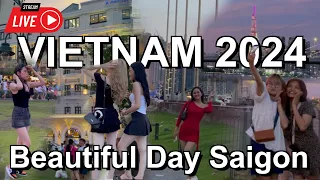 Ho Chi Minh City Walking Tour 🇻🇳  Exploring the Beautiful Afternoon in Saigon, Vietnam 2024