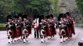 Scots Guards Pipes and Drums and 5 SCOTS Mounting of The Guard at Holyrood Palace, 22 May 2024