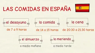 Learn Spanish: Meals in Spain (basic level)