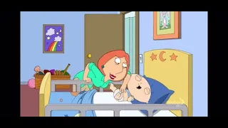 Lois pukes on Stewie but it’s low quality funky town