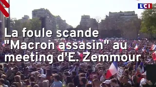 La foule scande "Macron assassin" durant le discours d'Eric Zemmour