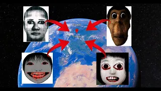 nextbots faces on walls in the backrooms Google Earth