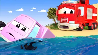 Патрулиращи коли -  Придошлата река - Града на Колите 🚓 🚒 Детско анимационно филмче с камиони