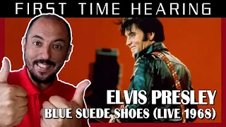 FIRST TIME HEARING BLUE  SUEDE SHOES LIVE 1968 - ELVIS PRESLEY REACTION