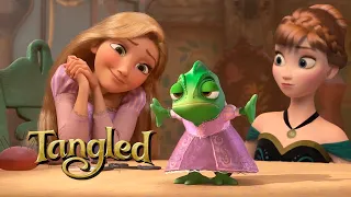 Queen Rapunzel, Anna and Elsa playing in the tower | Frozen 3 [ Tangled Fanmade Scene]