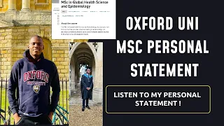 Personal Statement That Got Me Into Oxford University | MSc Global Health Science and Epidemiology