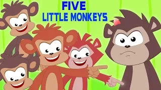 пять маленьких обезьян | Five Little Monkeys | Kids Rhymes Russia | русский мультфильмы для детей