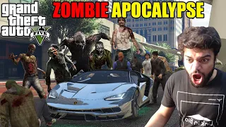 Escaping Zombie Apocalypse In Lamborghini With Michael | GTA 5 GAMEPLAY #9