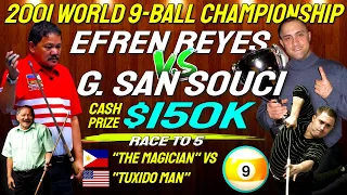 EFREN REYES vs GEORGE SAN SOUCI at the 2001 WORLD 9-Ball Championship Cash Prize $150K