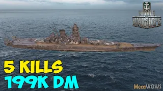 World of WarShips | Musashi | 5 KILLS | 199K Damage - Replay Gameplay 4K 60 fps
