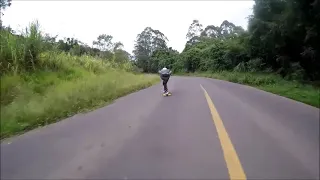 RAW RUN || Provando o novo macacão da Tacna em São João do Deserto || Downhill Longboarding