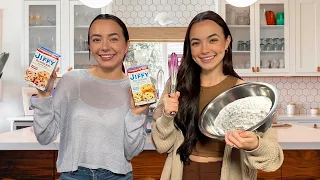 Baking Muffins from Scratch VS Pre-made Mix!  - Merrell Twins LIVE