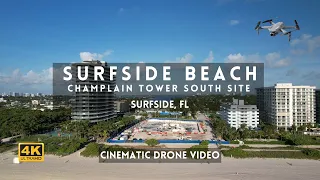Surfside FL: after the collapse of Champlain Tower South [4k Miami Cinematic Drone Video]