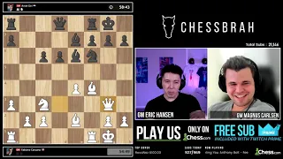 GM Magnus Carlsen and GM Eric Hansen share a funny story