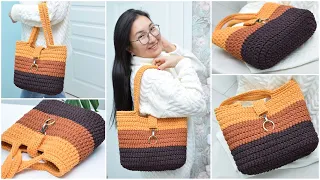 A simple bag. Crochet for beginners. A large bag with your own hands in 3 hours
