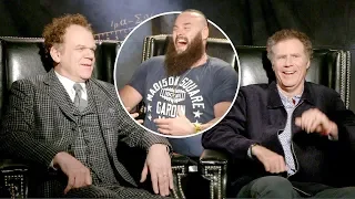 Braun Strowman interviews Will Ferrell & John C  Reilly about their new movie,  Holmes & Watson  HD