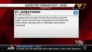 St. James Parish suspected tornado