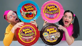Mukbang GIANT Hubba Bubba 풍선껌 푸드 챌린지 with Color Candy by PelMen