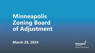 March 28, 2024 Zoning Board of Adjustment