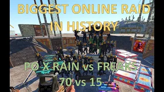 BIGGEST ONLINE RAID IN HISTORY | 1000 ROCKETS | 70 vs 15 | PO X RAIN