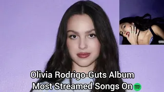 Olivia Rodrigo-Guts Album Most Streamed Songs On Spotify