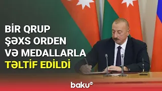 İlham Əliyev bir qrup şəxs orden və medallarla təltif edildi - BAKU TV