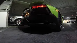 4K Lamborghini Aventador, Roof Assembly, Cold Start, Garage Drive-through