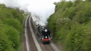35028 'Clan Line' takes Upton Scudamore by storm on it's passenger hauling return!
