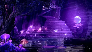 Peaceful Night 💜 Soft Soothing Sleep music 🎵 Fall Into Sleep Fast & Easy