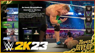 WWE 2K23 Showcase An Iconic WrestleMania Undertaker vs John Cena (100% Completion)