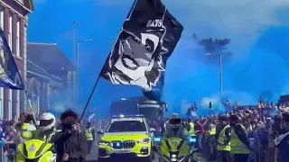 Ipswich fans welcoming their team, ahead of their crucial game against Huddersfield today