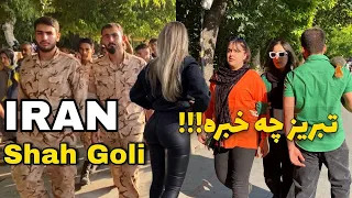 walking in tabriz 2023 el Goli park iran /on Friday in Tabriz