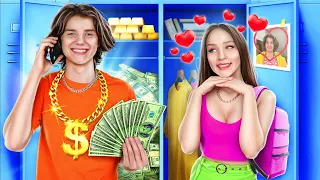 Broke Girl Fell in Love With Billionaire || Poor VS Giga Rich at College