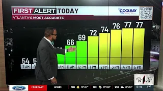 Partly cloudy and warm Monday, a few showers late