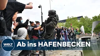 ANTI-RASSISMUS-PROTESTE: Demonstranten holen Statue eines Sklavenhändlers vom Sockel