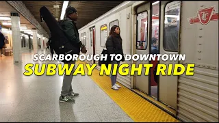 Scartown To Downtown: From Victoria Park To College Station On Lines 2 & 1 | Toronto Subway At Night
