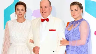 Charlene of Monaco looks sumptuous on the arm of Albert of Monaco at the Red Cross Gala