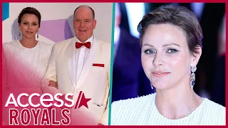 Princess Charlene & Prince Albert Match For RARE Red Carpet at Gala