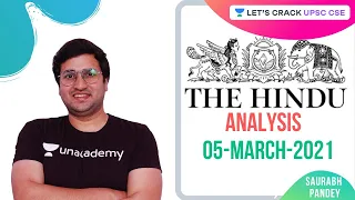 5th March 2021 | The Hindu Newspaper Analysis | Current Affairs | UPSC CSE/IAS 2021 | Saurabh Pandey