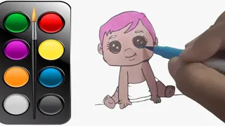 How to Draw a Cute baby Drawing, A Cute Baby Drawing For Kids, Jassu Kids Art