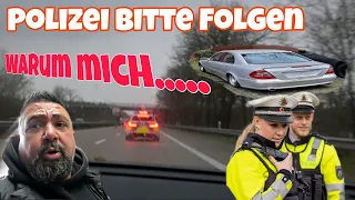 Mercedes Abholung mit Polizei.Auto auf 5 Zylinder unterwegs...