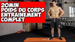 20MIN POIDS DU CORPS ENTRAINEMENT COMPLET À LA MAISON !